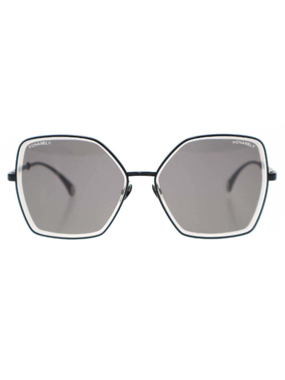 Chanel Pearl Code Butterfly Frame Sunglasses Black 59 Eyewear - Picture 3 of 10